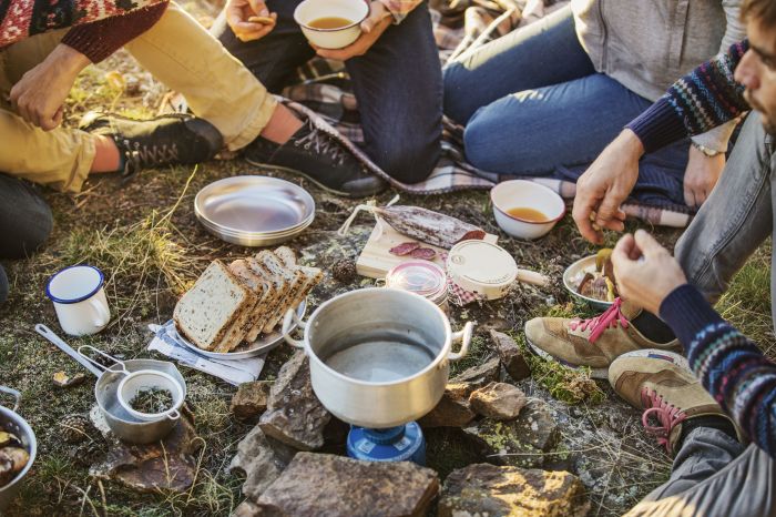 Camping packing snacks